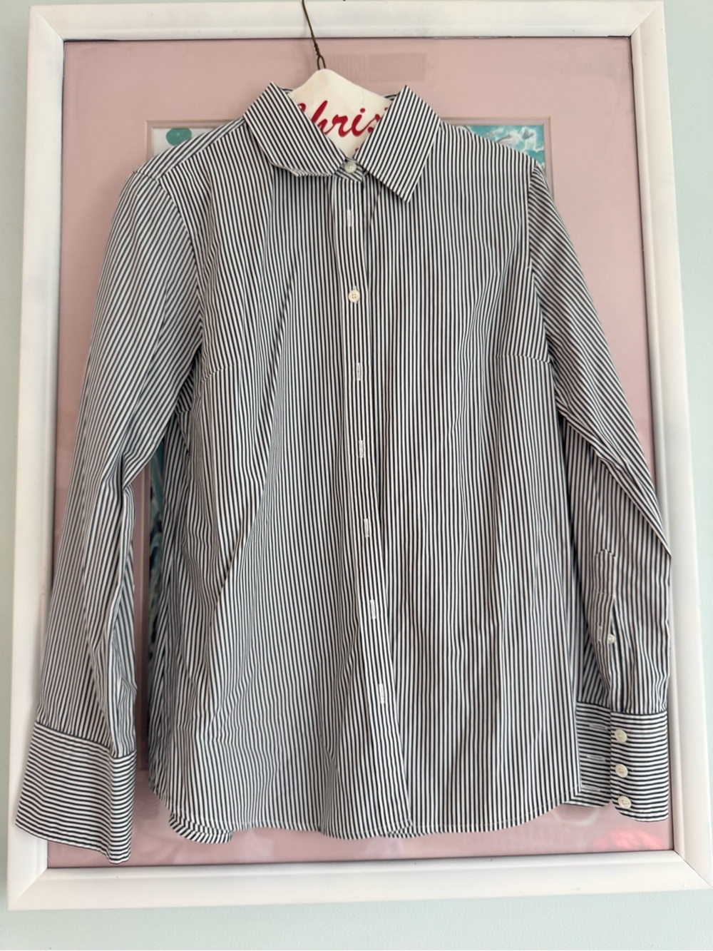 J. Crew Black and White Pinstripe Button-Down Shirt